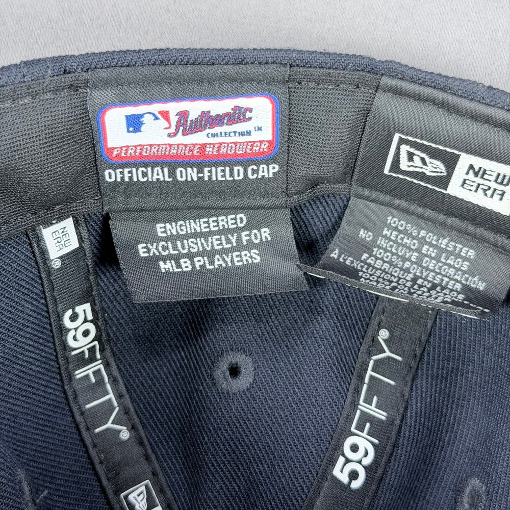 New Era Youth 6 1/2 Navy Red Polyester 59FIFTY Atlanta Braves MLB On-Field Hat - Picture 5 of 8
